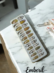 Zebra Sparkle Nails Set-Emberil