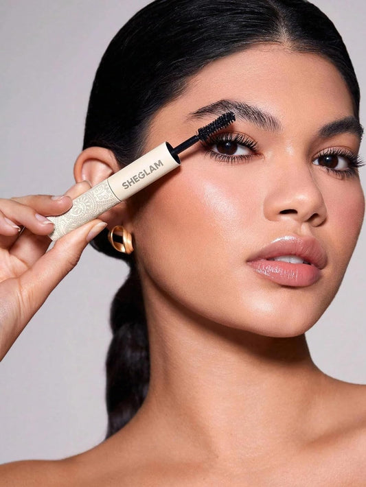 SHEGLAM All-in-One Volume & Length Mascara Black Product Picture With Model - Emberil Pakistan