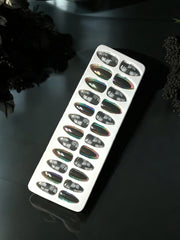 Black Daffodil Nails Set-Emberil