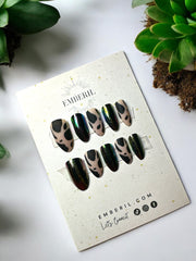 Glossy Cow Print Nails Set