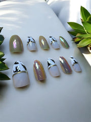 Zebra Sparkle Nails Set-Emberil