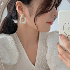 Pearl Square Earrings - Emberil