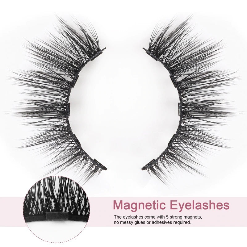 Magnetic Eyelashes 5 Pairs, Magnetic Eyelashes with Eyeliner Kit Easy to Wear, Comfortable & Reusable False Lashes From Natural to Gorgeous Styles No Glue Needed - Emberil Pakistan - Product Feature