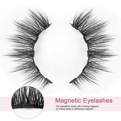 Magnetic Eyelashes 5 Pairs, Magnetic Eyelashes with Eyeliner Kit Easy to Wear, Comfortable & Reusable False Lashes From Natural to Gorgeous Styles No Glue Needed - Emberil Pakistan - Product Feature