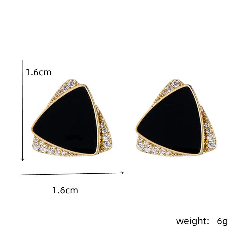 Black Triangle Earrings - Emberil