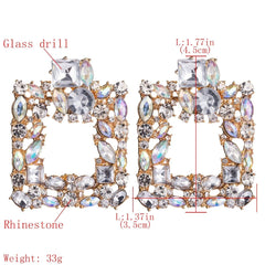 Luxury Crystal Square Statement Earrings - Emberil