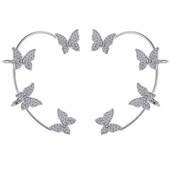 Butterfly Glory Diamond-Encrusted Zircon Ear Clip (Pair) - Emberil