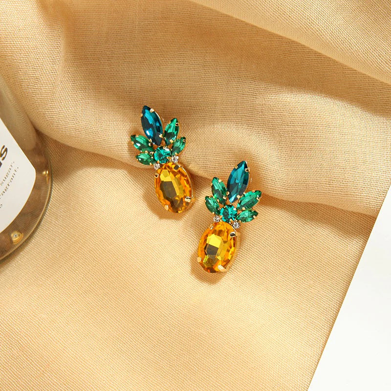 Crystal Pineapple Earrings - Emberil