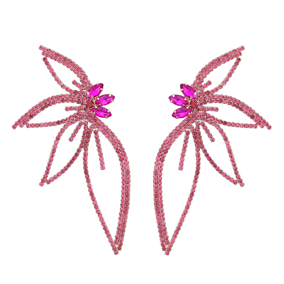 Luxury Floral Statement Butterfly Earrings - Emberil