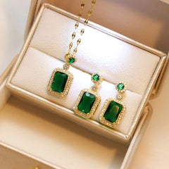 Green Square Luxury Necklace Set