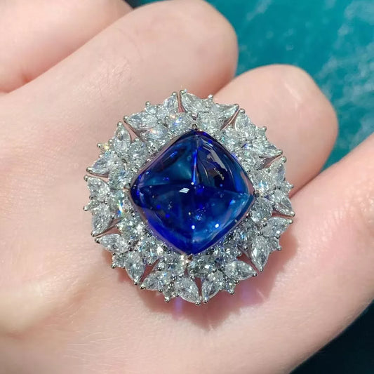 Blue Sapphire Luxurious Ring-Emberil