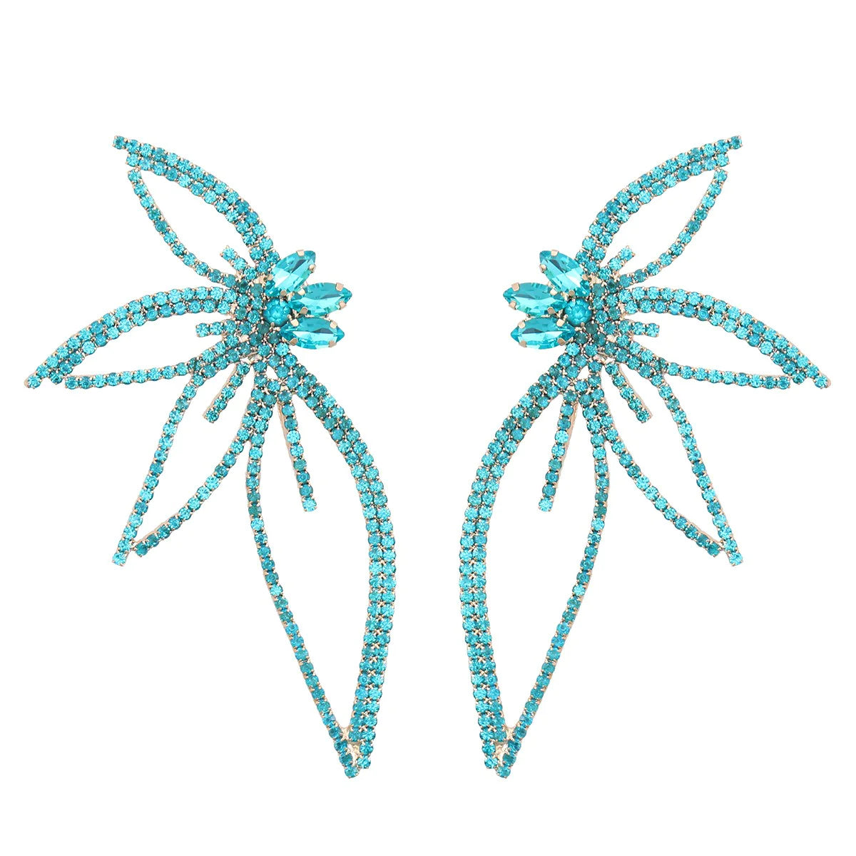 Luxury Floral Statement Butterfly Earrings - Emberil