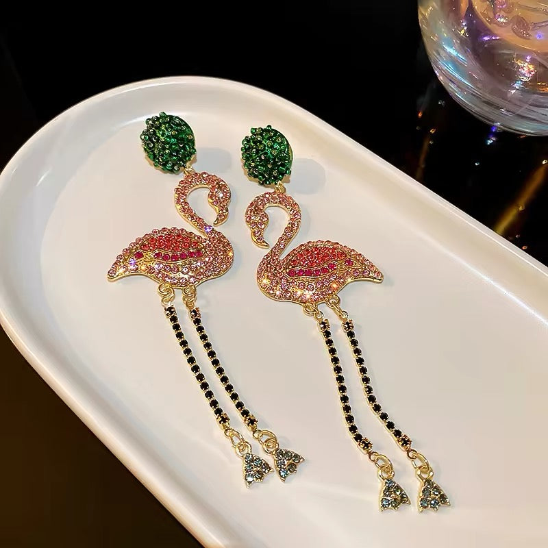 Sparkling Swan Earrings-Emberil