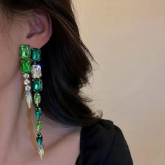 Long Crystal Earrings-Emberil