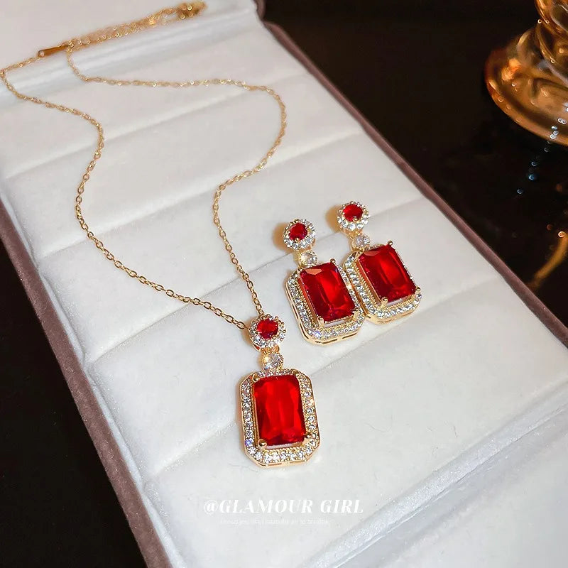 Square Luxury Necklace Set-Emberil