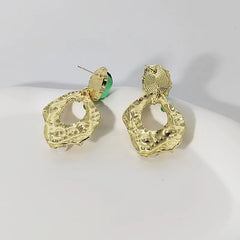 Lime Green 3D Flower Earrings