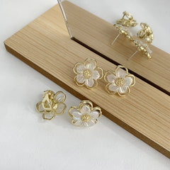 Geometric Flower Earrings - S925 - Emberil