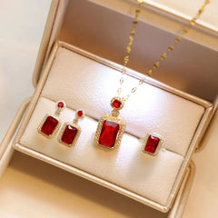 Square Luxury Necklace Set-Emberil