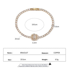 Luxury Cubic Zirconia Gold Bracelet