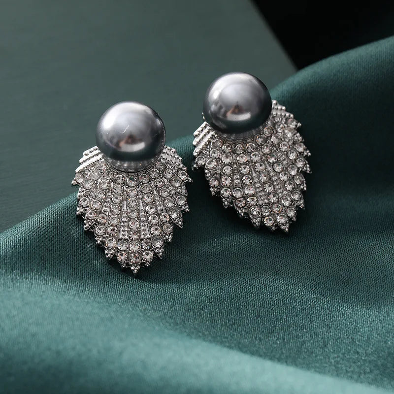 Grey Pearl Earrings-Emberil