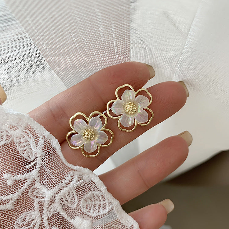 Geometric Flower Earrings - S925 - Emberil