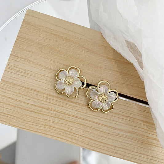 Geometric Flower Earrings - S925 - Emberil