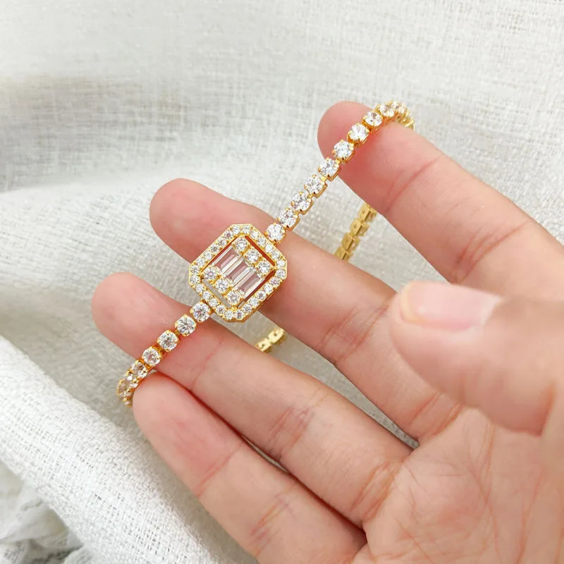 Luxury Cubic Zirconia Gold Bracelet-Emberil