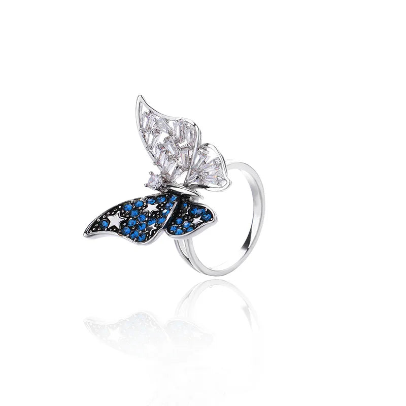 Sky Blossom Butterfly Ring (Adjustable)-Emberil