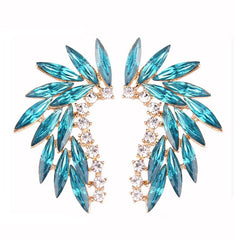 Shining Rhinestone Wings Stud Earrings