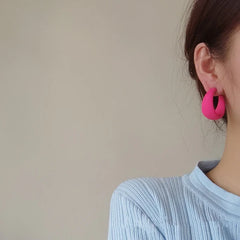 Coloricious C Shape Statement Hoop Earrings - Emberil