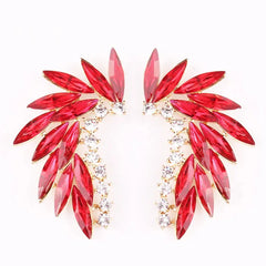 Shining Rhinestone Wings Stud Earrings