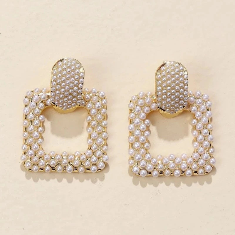 Pearl Square Earrings - Emberil