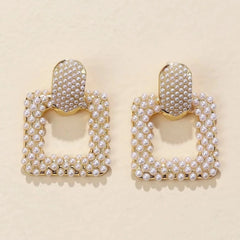 Pearl Square Earrings - Emberil