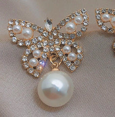 Butterfly Pearl Studs - Emberil