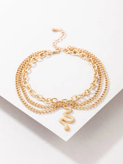 Snake Curb Chain Anklet - Emberil