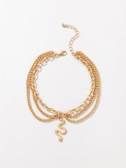 Snake Curb Chain Anklet - Emberil