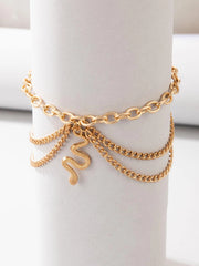 Snake Curb Chain Anklet - Emberil