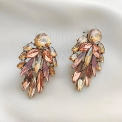 Luxury Bohemian Stylish Floral Leaf Blooming Stud Earrings