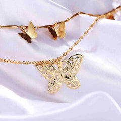 Double Layer Butterfly Necklace - Emberil