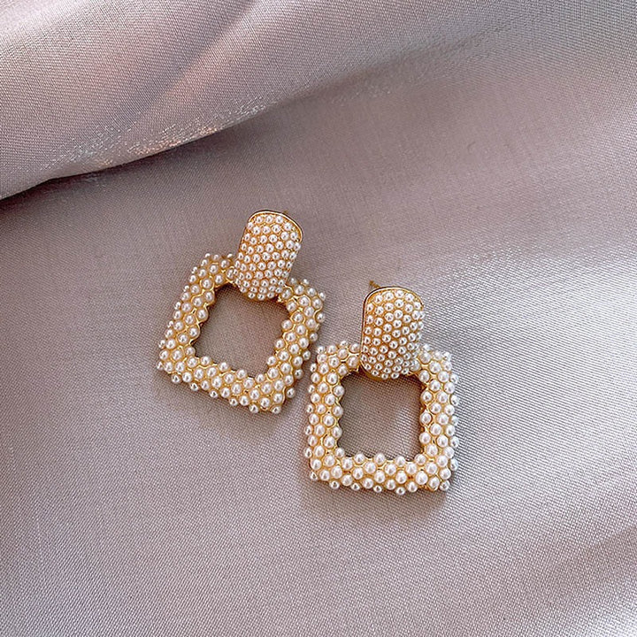 Pearl Square Earrings - Emberil