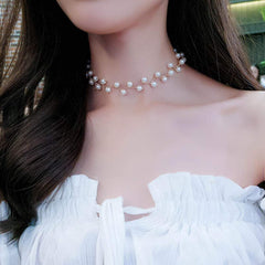 White Pearl Necklace - Emberil