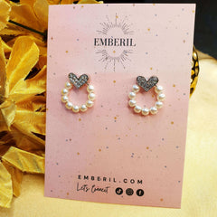 Pearl Heart S925 Earrings