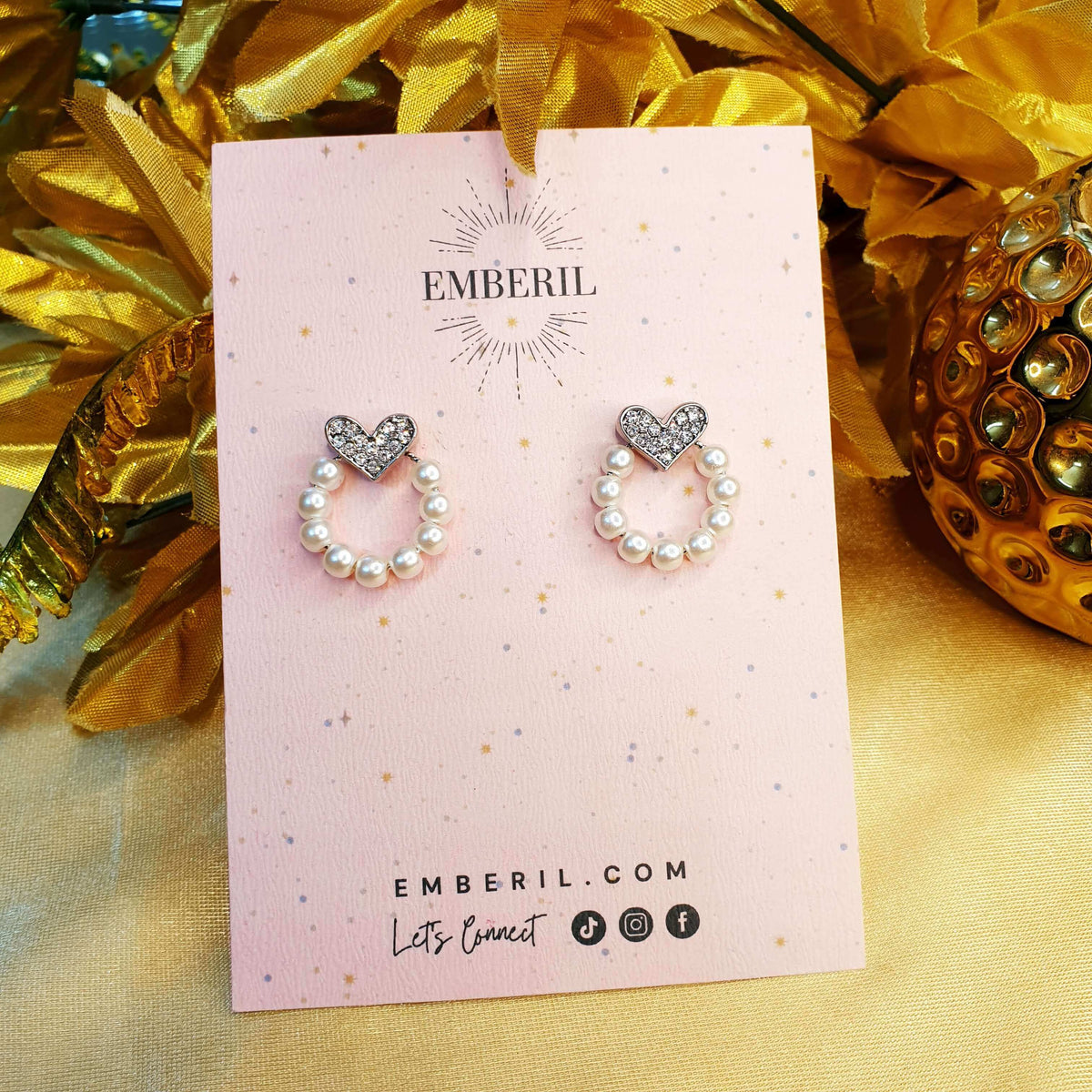 Pearl Heart S925 Earrings