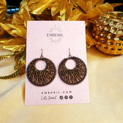 Brown Statement Earrings - Emberil