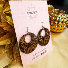 Brown Statement Earrings - Emberil