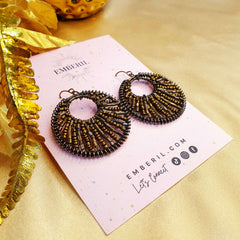 Brown Statement Earrings - Emberil