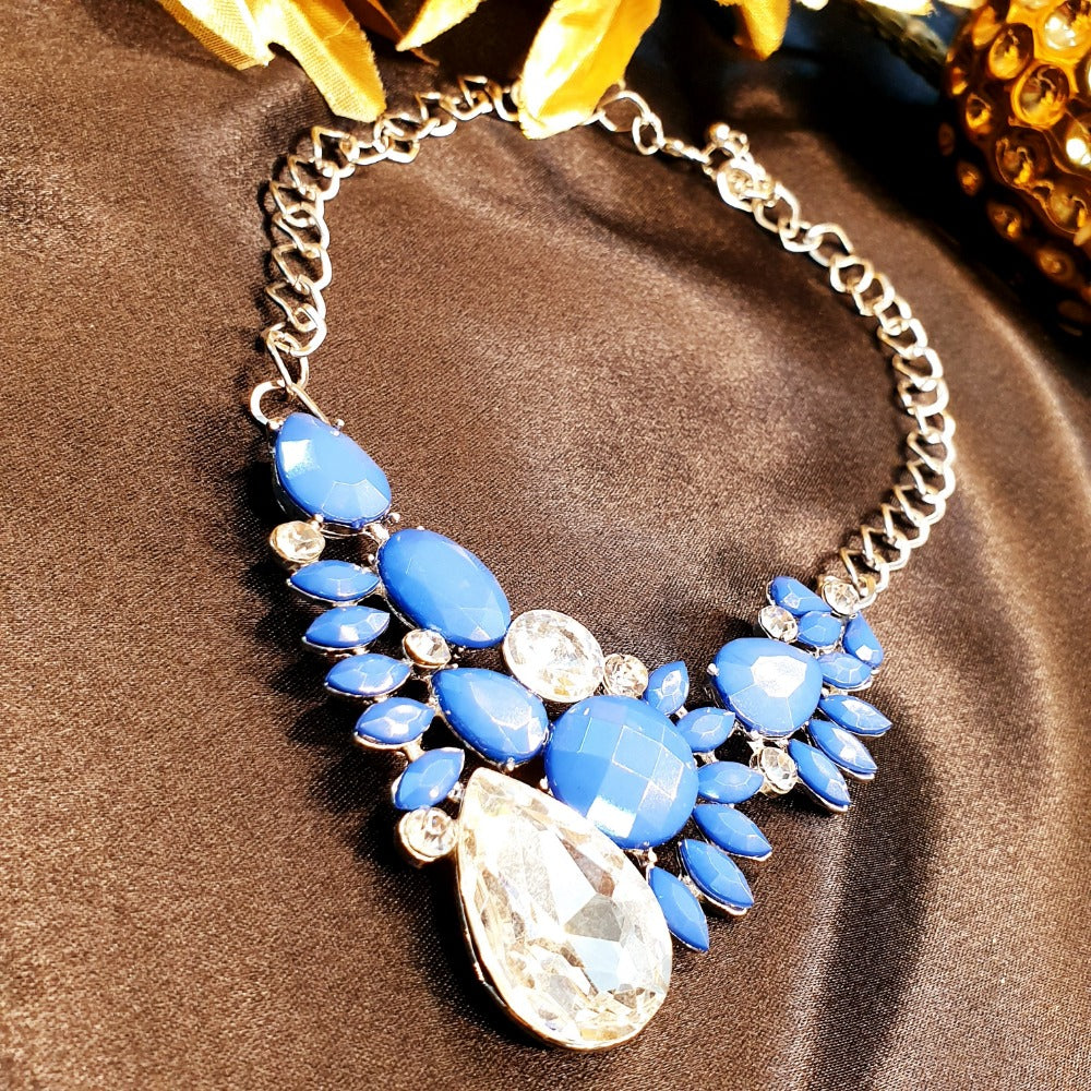 Blue Crystal Zircon Necklace - Emberil