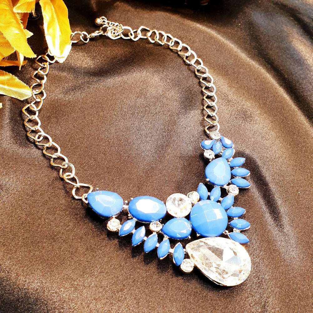 Blue Crystal Zircon Necklace - Emberil