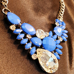 Blue Crystal Zircon Necklace - Emberil