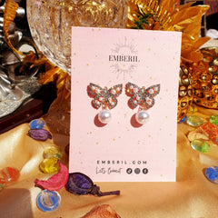 Butterfly Pearl Studs - Emberil